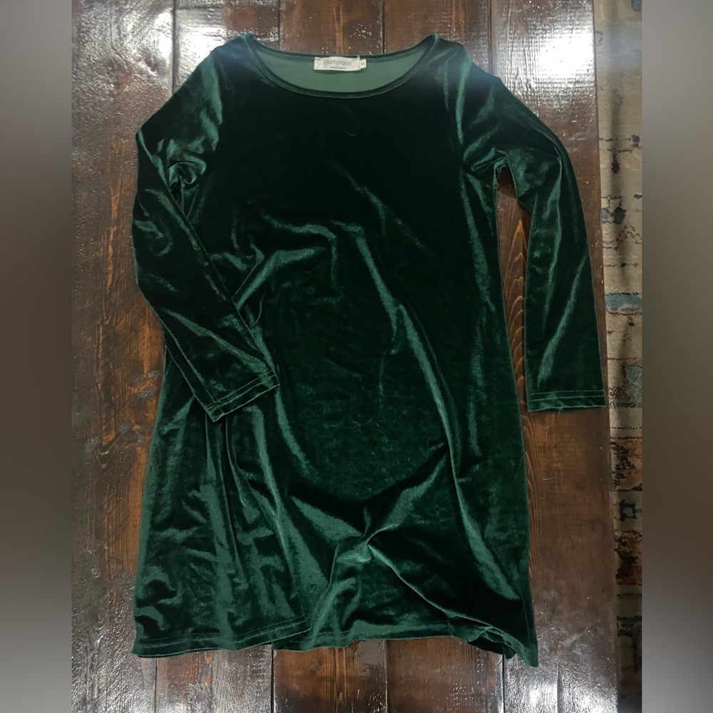 Green Velvet Mini Dress